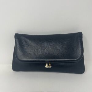Elegant Vintage Black Leather Clutch